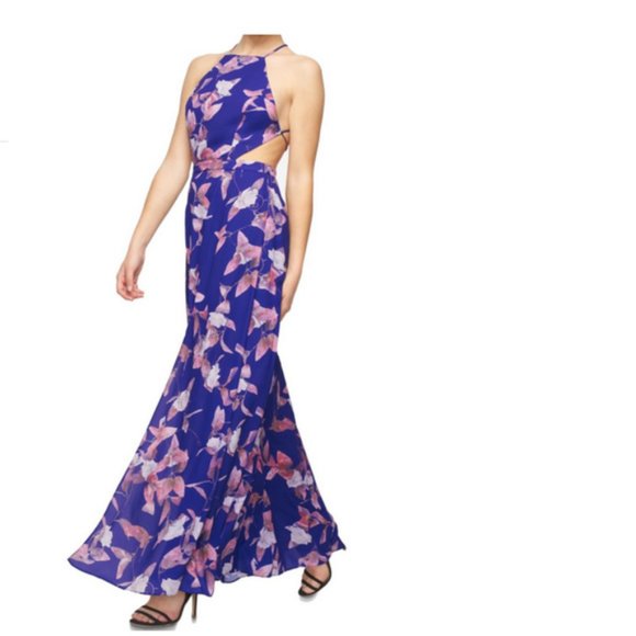FAME AND PARTNERS Floral Printed Halter Maxi Dress - Picture 3 of 7